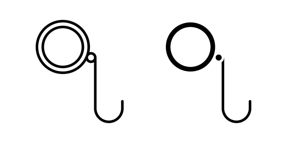 Ar monocle icon set modern line and solid style collection. Stock Illustration