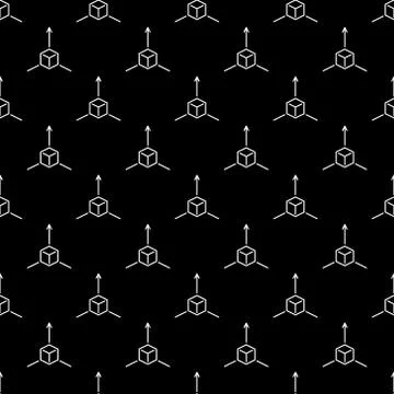 AR or Augmented Reality dark vector seamless pattern Illustrazione stock