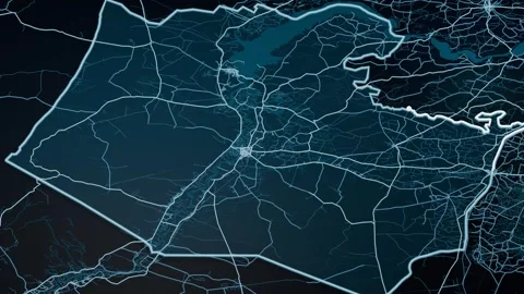 Ar Raqqa Governorate Ar Raqqah Syria Digital Map Highlight 4K Stock Footage 339755400