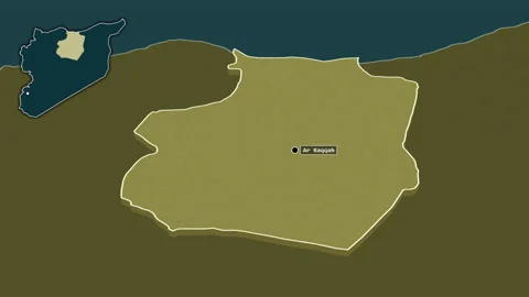 Ar Raqqah, Syria, extruded. Pattern Video stock 168165288