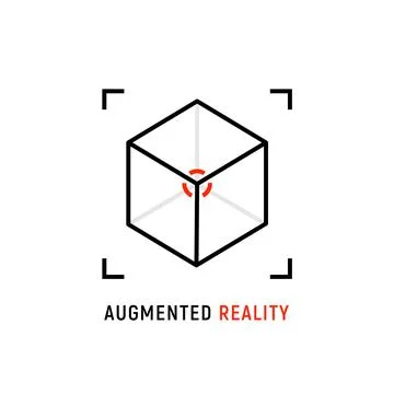 AR reality symbol vector icon. Virtual augmented reality cube screen 3d logo 스톡 일러스트