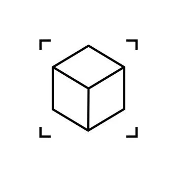 AR reality symbol vector icon. Virtual augmented reality cube screen 3d logo 스톡 일러스트