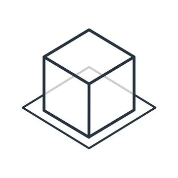 AR reality symbol vector icon. Virtual augmented reality cube screen 3d logo Illustrazione stock