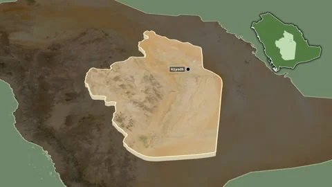 Ar Riyad, Saudi Arabia, extruded. Satellite Stock Footage 167608833