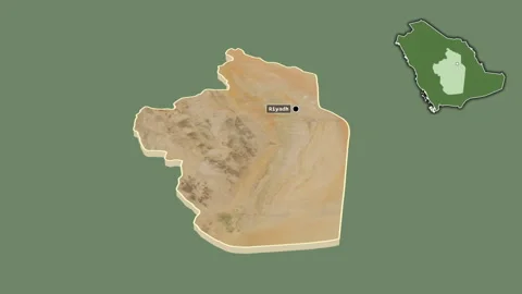 Ar Riyad, Saudi Arabia, extruded and isolated. Satellite Stock Footage 167608855