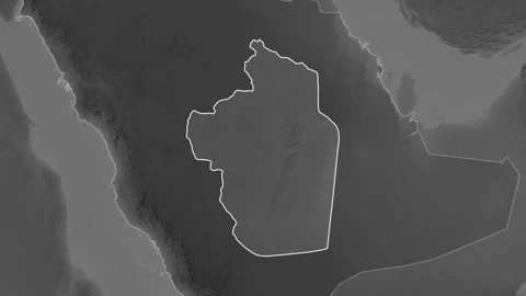 Ar Riyad, Saudi Arabia, extruded. Grayscale Stock Footage 241362471