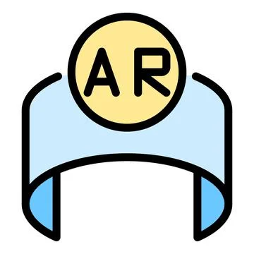 Ar round icon vector flat 库存插图