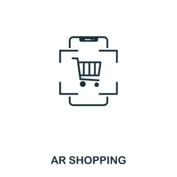 Ar Shopping icon. Mobile app, printing, web site icon. Simple element sing Stock Illustration