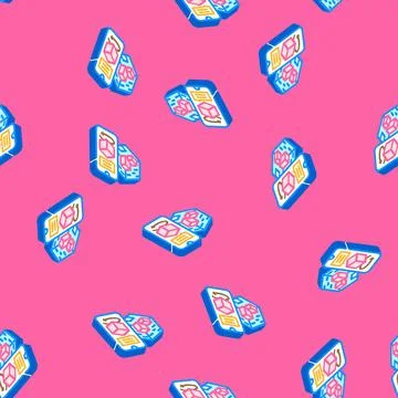 Ar smartphone augmented reality isometric icon seamless pattern 库存插图