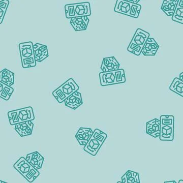 Ar smartphone augmented reality line vector seamless pattern Illustration