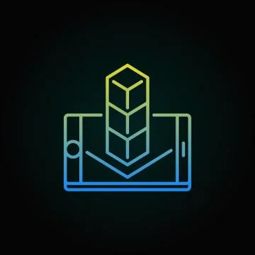AR in smartphone colored icon. Vector augmented reality sign Stock Illustration