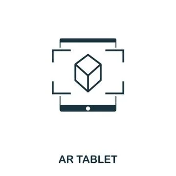 Ar Tablet icon. Mobile app, printing, web site icon. Simple element sing Stock Illustration