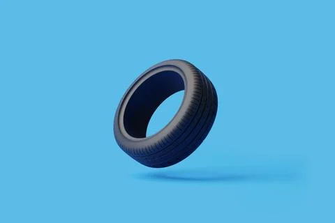 ?ar tire on a blue background Stock Illustration