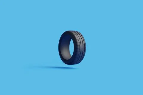 ?ar tire on a blue background Stock Illustration