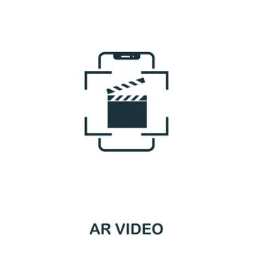 Ar Video icon. Mobile app, printing, web site icon. Simple element sing Stock Illustration