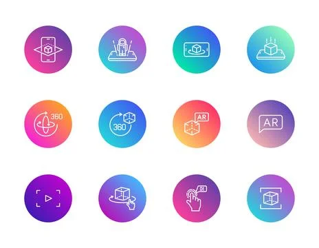 AR, VR, interaction. Stock Illustration