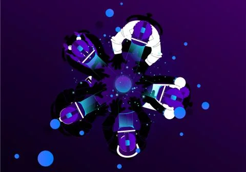 AR-VR meeting Stock Illustration