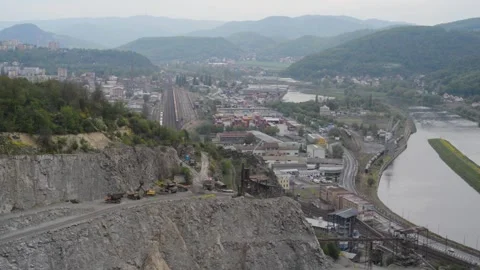 ARA 1889 2Usti nad Labem industrial town city - Krasne brezno quarter Stock Footage 131471664