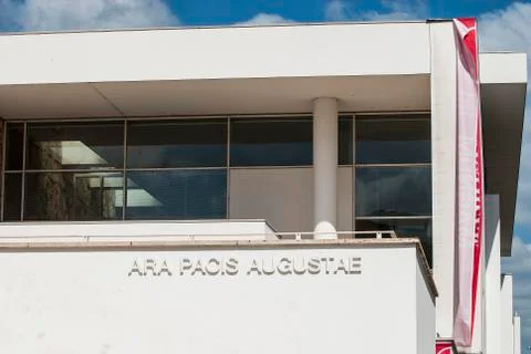 Ara Pacis Augustae, Altar of Augustus, Piazza Augusto Imperatore Square, histori Stock Photos