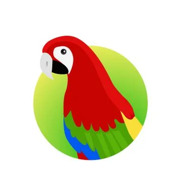 Ara Parrot Flat Design Vector Illustration Stock Illustration