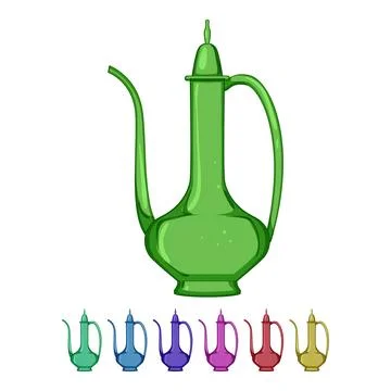 Arab arabic tea pot cartoon vector graphic Stock Illustration
