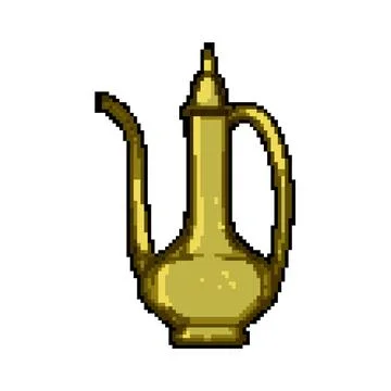 Arab arabic tea pot pixel art vector illustration Stock Illustration
