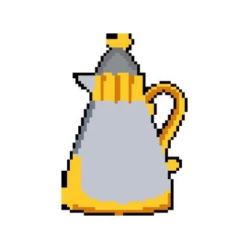 Arab arabic tea pot pixel art vector illustration Stock Illustration