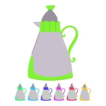 Arab arabic tea pot vector cartoon graphic Stock Illustration