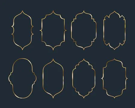 Arab arch gold frames イラスト素材