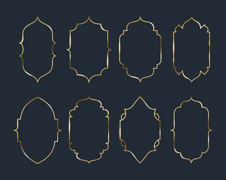 Arab arch gold frames イラスト素材