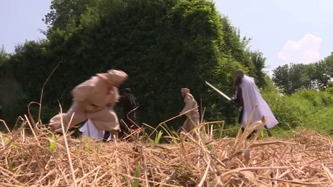 Arab assassin attack Stock Footage 140599096