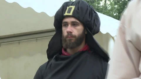 Arab assassin killing Sheikh Stock Footage 140598509