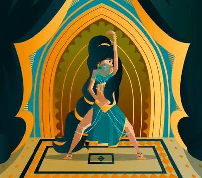 Arab belly dancer Stock Illustration