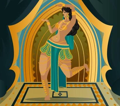 Arab belly dancer Stock Illustration