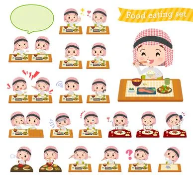 Arab boy Meal Stock Illustration