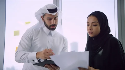 Arab business shoot. Stock Footage 126633143