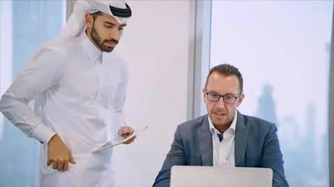 Arab business shoot. Stock Footage 126633328