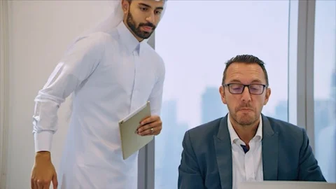 Arab business shoot. Stock Footage 126633441