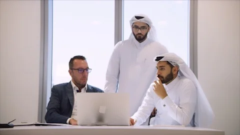 Arab business shoot. Stock Footage 126633487