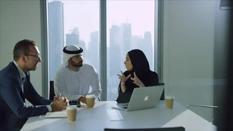 Arab business shoot. Stock Footage 126634525