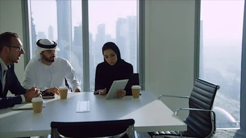 Arab business shoot. Stock Footage 126634543