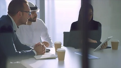 Arab business shoot. Stock Footage 126634546