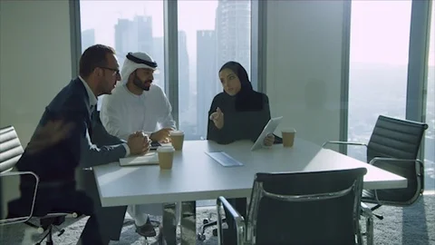 Arab business shoot. Stock Footage 126634568
