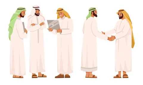 Arab Businessman in Office Working Engaged in Business Deal Vector Illustration Stock Illustration