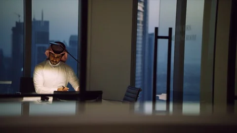Arab businessman working. Stock Footage 129470131