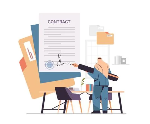 Arab businessman working with paper documents arabic business man sign up 스톡 일러스트