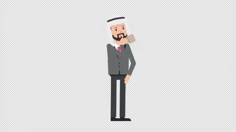 Arab Corporate Man Drinking Coffee Video stock 205072548