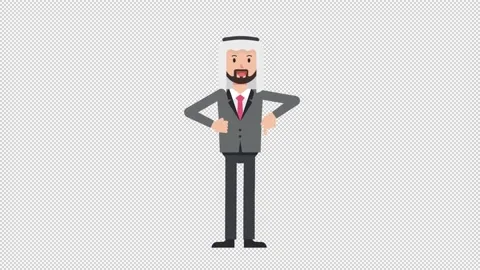 Arab Corporate Man Pointing Below Video stock 205072718