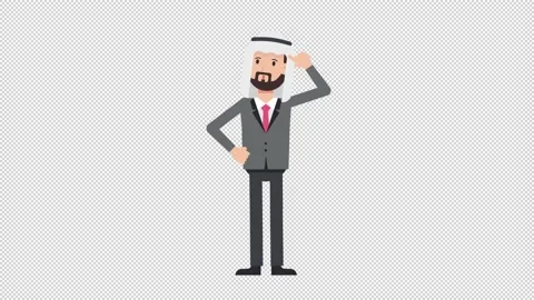 Arab Corporate Man Thinking Stock Footage 205071454