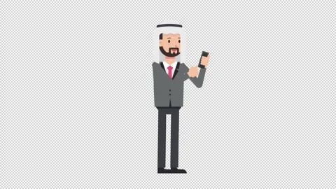 Arab Corporate Man Using Phone Happy Stock Footage 205071445